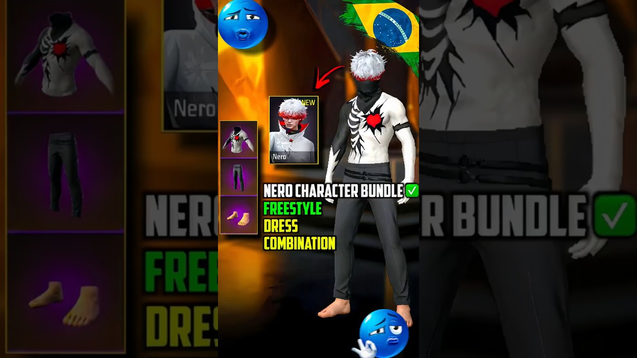 BEST DUO 👑 FREESTYLE 🇧🇷 OUTFIT COMBOS 👺 WITH NERO CHARACTER BUNDLE 🔥 FREE FIRE 🔥