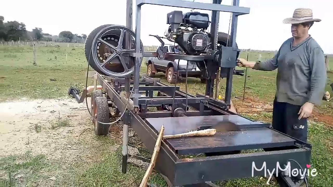 Homemade bandsaw Mill.. Blockbandsäge. Пилорама своими руками.