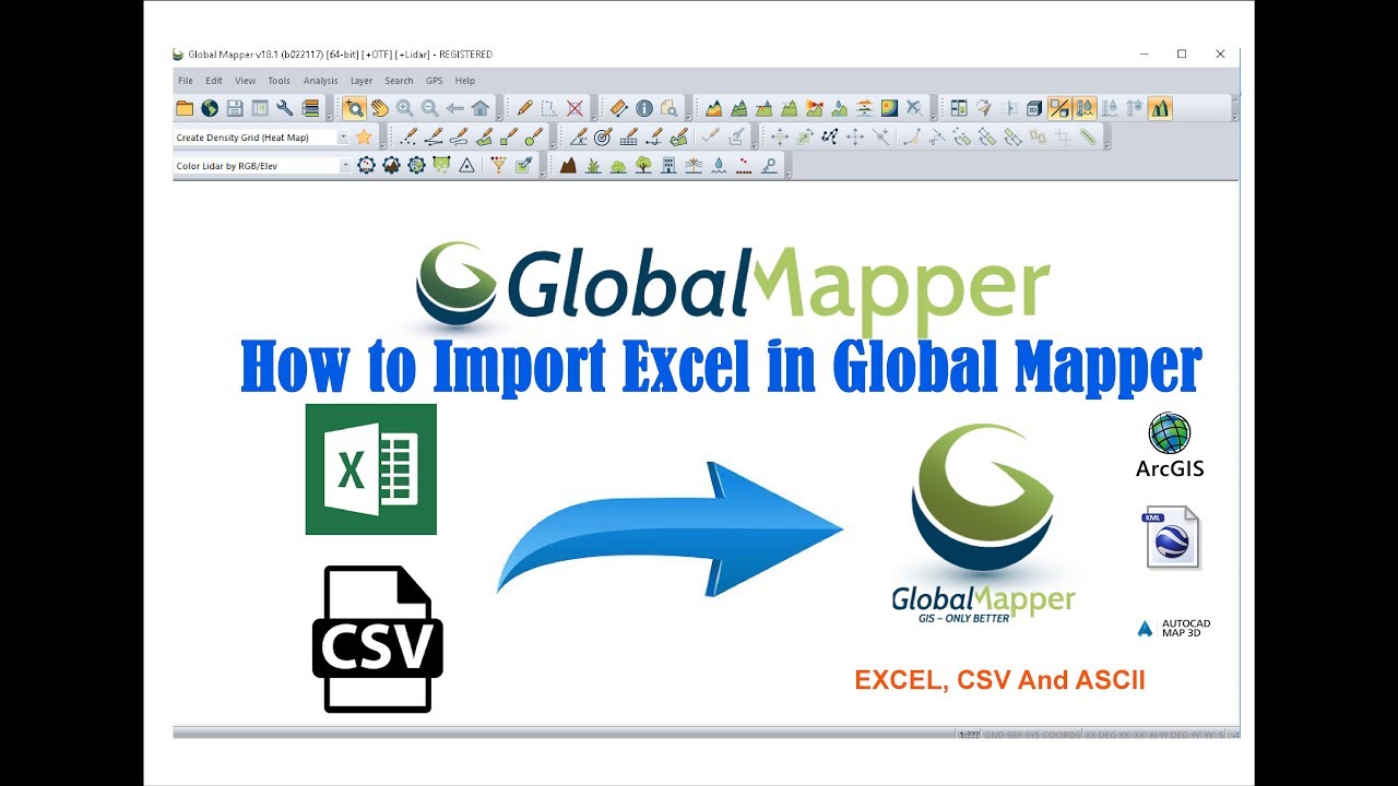 How to Import Excel In Global mapper