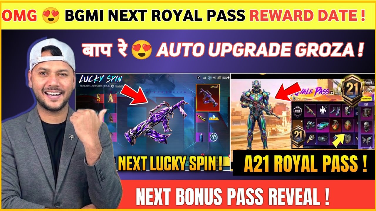 Auto Upgrade Groza 😍 Next Lucky Spin in Bgmi | A21 Royal Pass ? | A20 Bonus Pass | Next Royal Pass