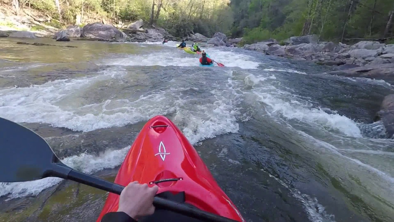Kayaking Linville Gorge part 3 of 4 in NC Jailhouse Rapid to Conley Cove Level 2.30