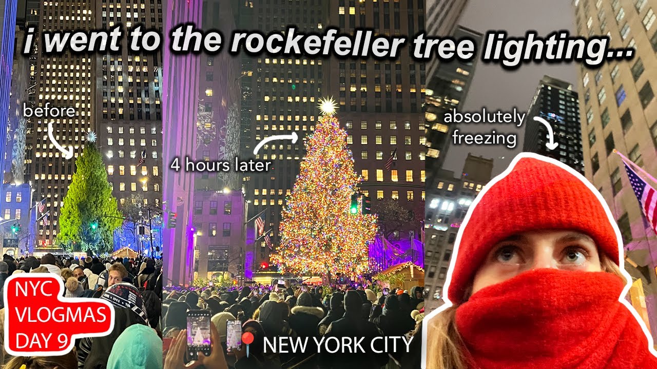 NYC VLOGMAS: rockefeller christmas tree lighting vlog *what its actually like*
