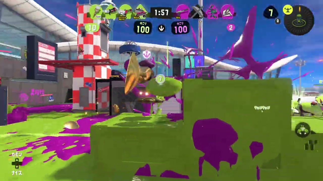 【スプラトゥーン３】プレイ記録268_ガチアサリ_バレルスピナー