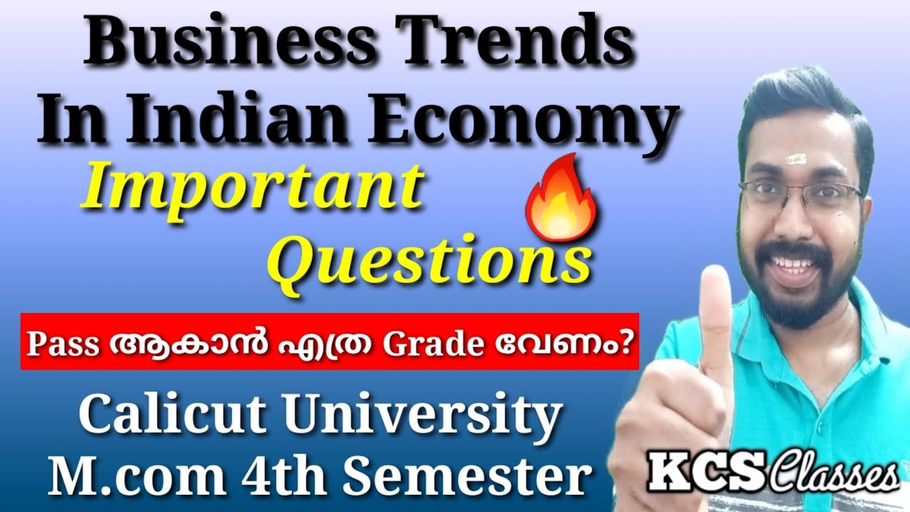 Business Trends In Indian Economy|Important Questions|Calicut University M.com 4th Semester