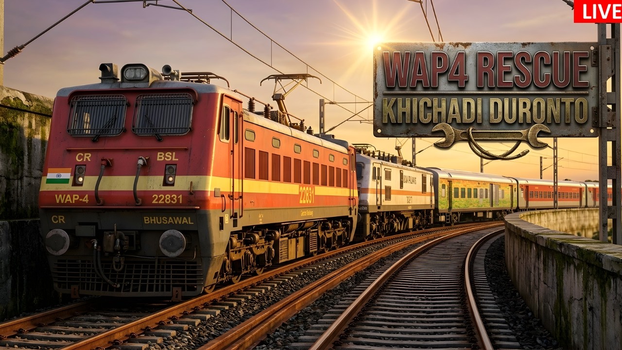 WAP7 FAILED 😱 WAP4 RESCUE | Delayed 12262 Howrah – Mumbai CSMT Duronto Express 🚆 MSTS LIVE