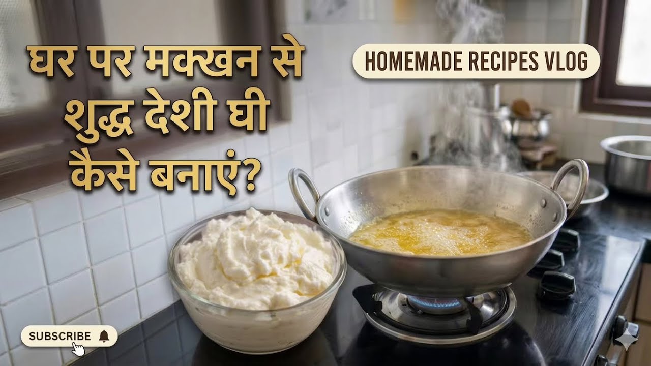 घर पर मक्खन से शुद्ध दानेदार घी बनाने का सबसे आसान तरीका! 🍶 #GheeRecipe #HomemadeGhee #DesiGhee