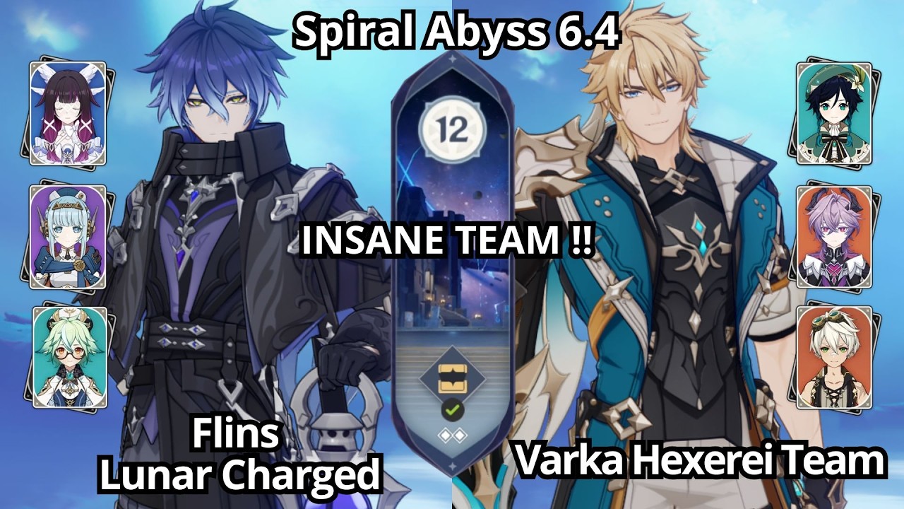 NEW !! C0 Flins Lunar Charged & C0 Varka Hexerei Team - Spiral Abyss Floor 12 Genshin Impact 6.4