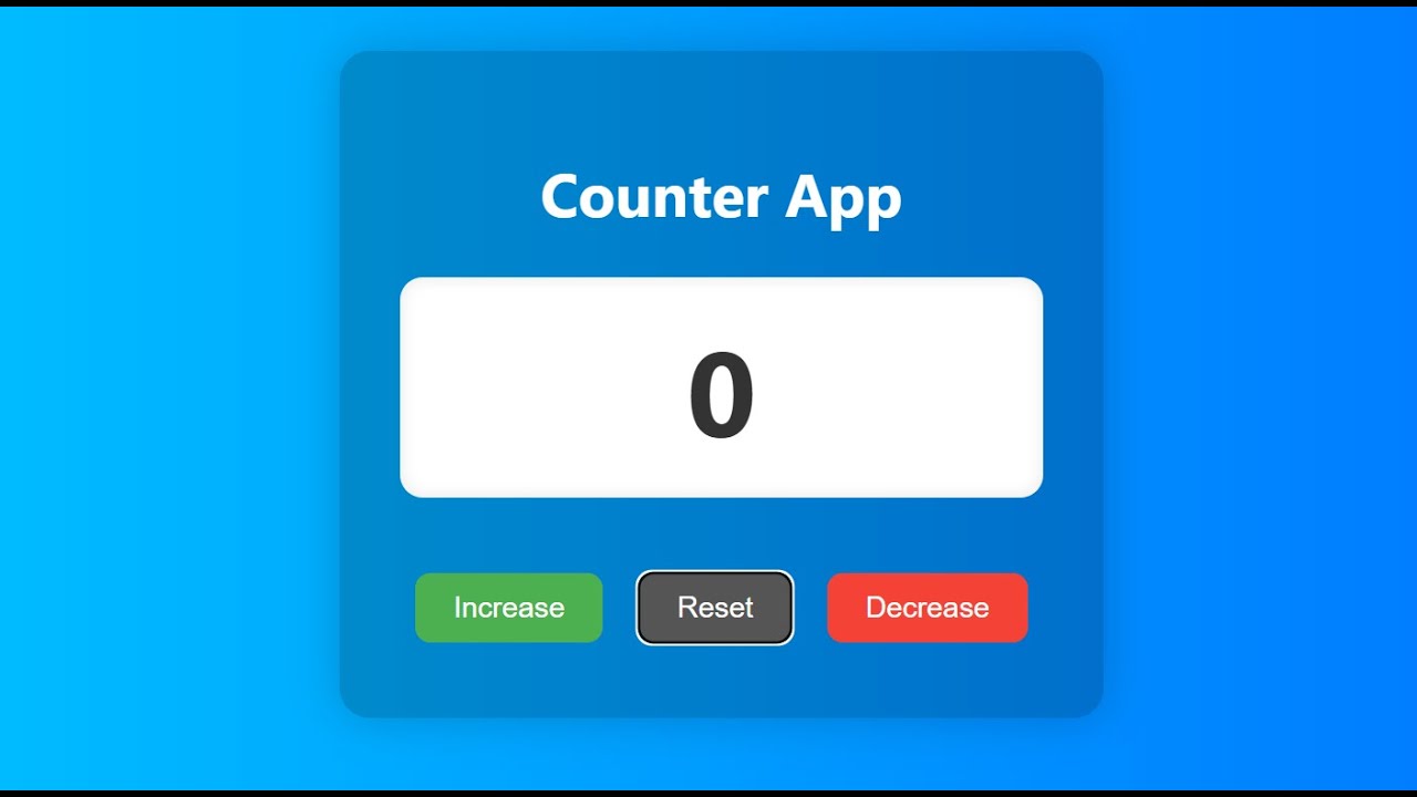 Create a Counter App using HTML, CSS & JavaScript | Beginner Project
