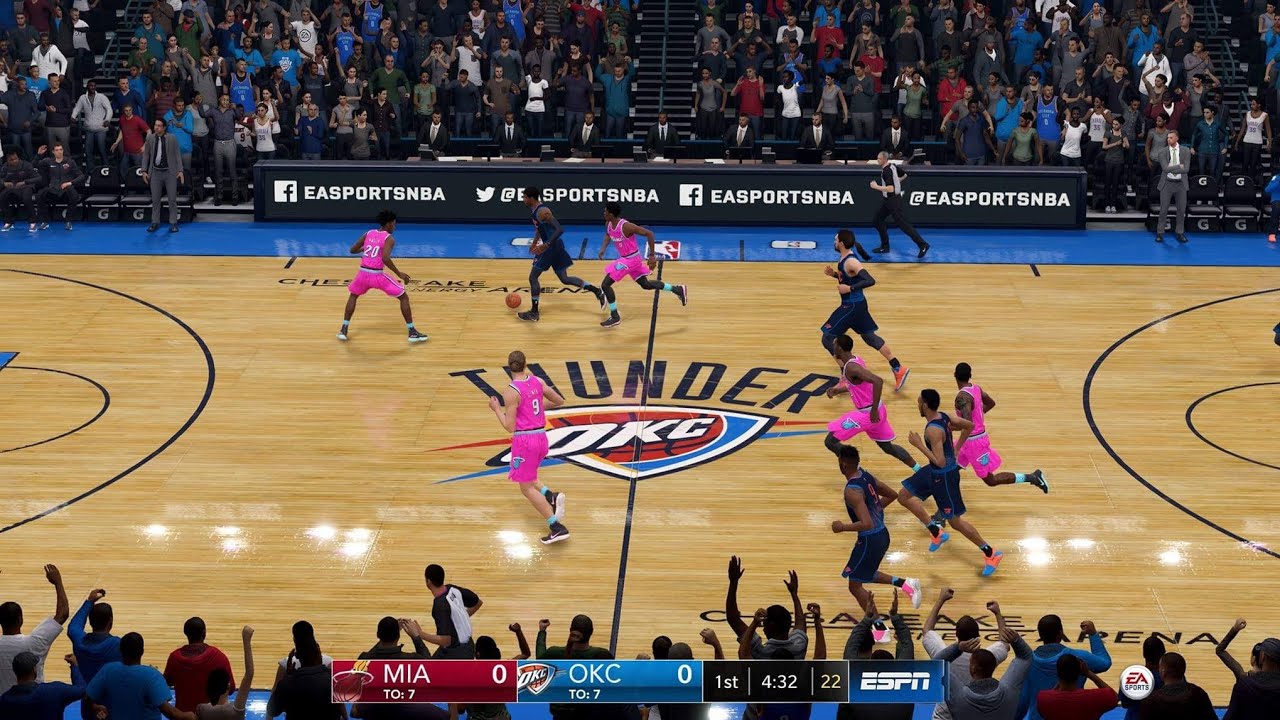NBA LIVE 19 - Miami Heat vs Oklahoma City Thunder - CPU SIM PS4 PRO - HD
