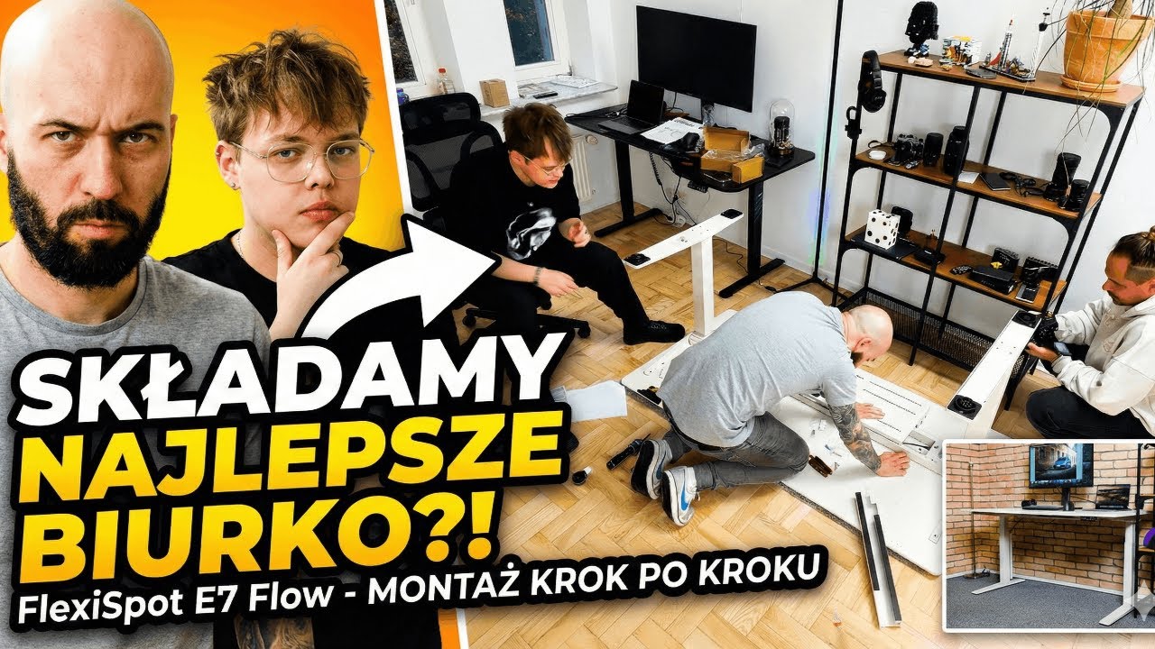 W końcu ogarnęliśmy kable pod biurkiem. Ten patent powinien być standardem (FlexiSpot E7 Flow)