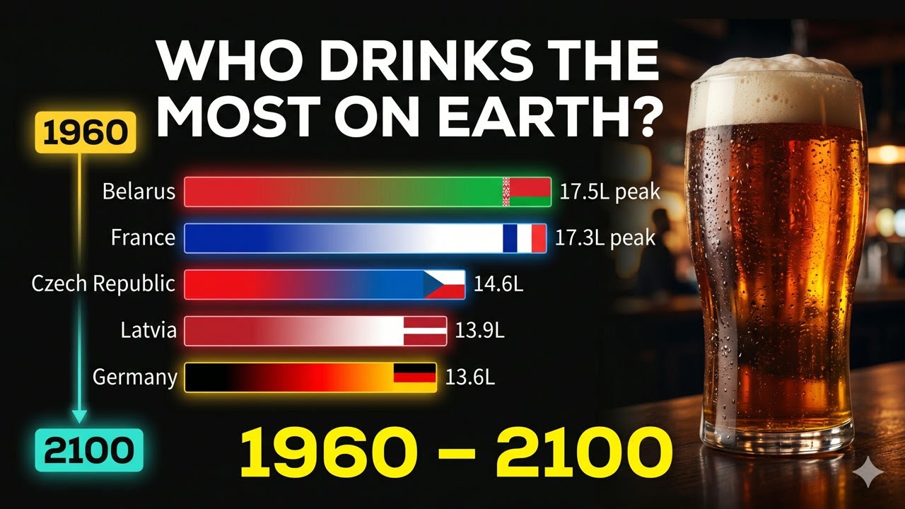Alcohol Consumption by Country (1960&ndash;2100) | The Rise and Fall of the World's Biggest Drinkers