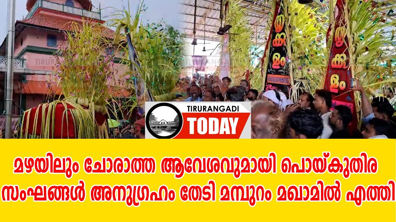 മഴയിലും ചോരാത്ത ആവേശവുമായി പൊയ്കുതിര സംഘങ്ങള്‍ അനുഗ്രഹം തേടി മമ്പുറം മഖാമില്‍ എത്തി ; ദൃശ്യങ്ങള്‍