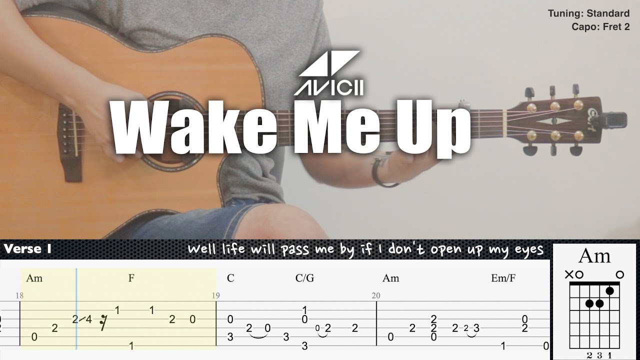 Wake Me Up - Avicii | Fingerstyle Guitar | TAB + Chords + Lyrics