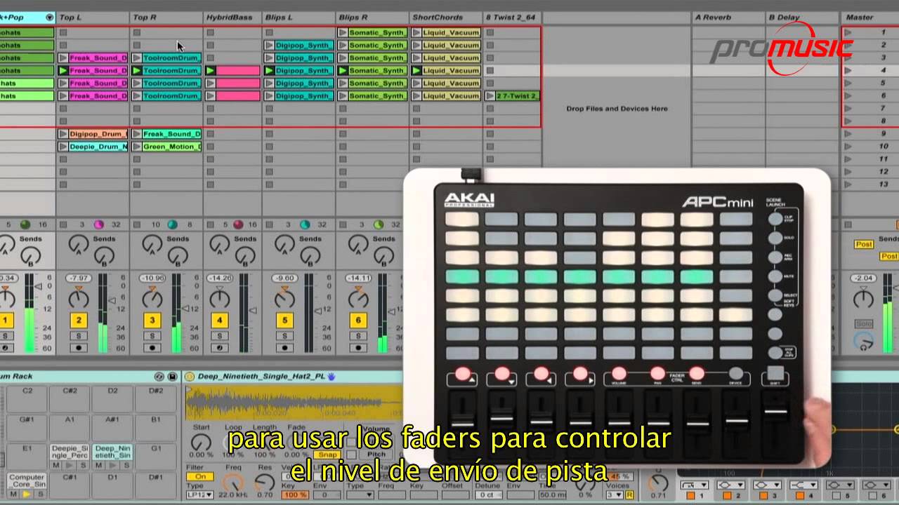 Akai controlador Ableton Live APC MINI español