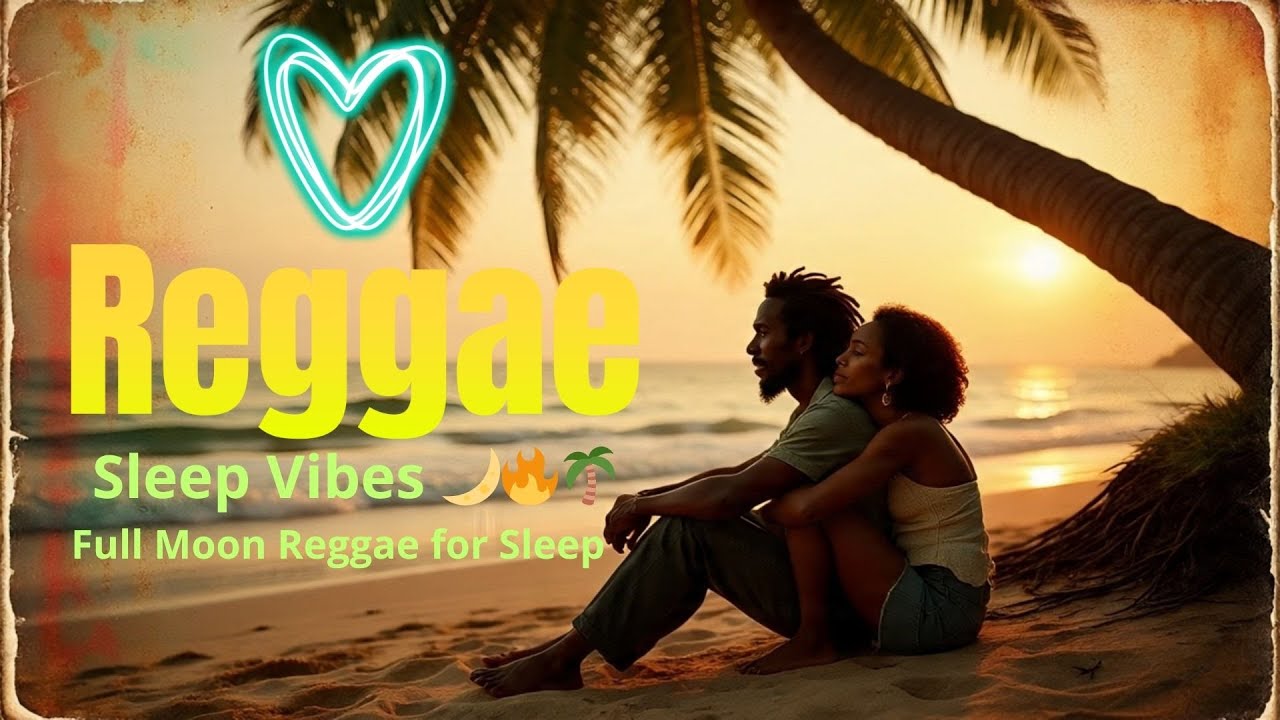🌊 Reggae for Sleep &ndash; Full Moon, Ocean, Bonfire | Calm Island Night Loop