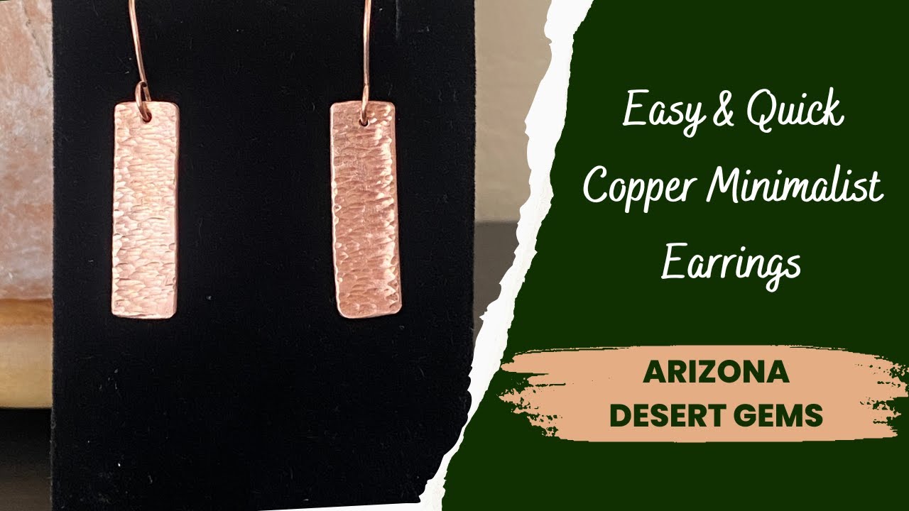 Quick and Easy Minimalist Copper Earrings, #jewelrymaking #jewelrytutorial #copperjewelry