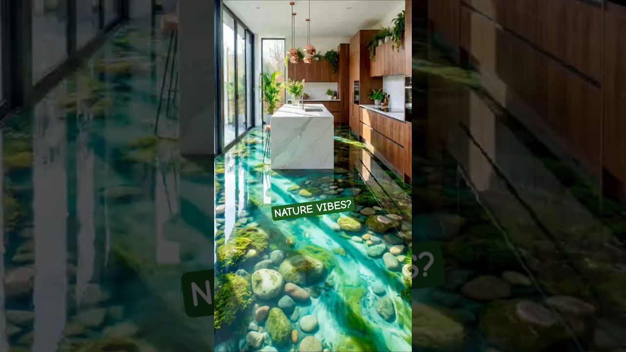 The Craziest Kitchen Interior Decoration? 🤯 3D River Floor!