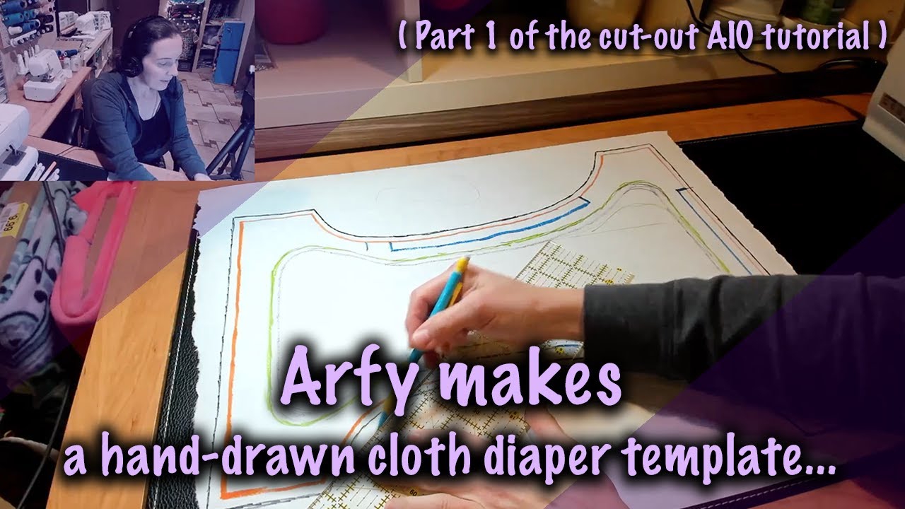 Arfy makes a hand-drawn cloth diaper sewing template…