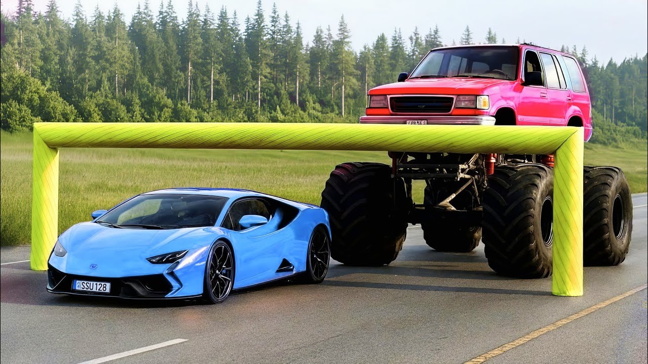 Cars vs Low Pipes Challenge #12 in BeamNG Drive!