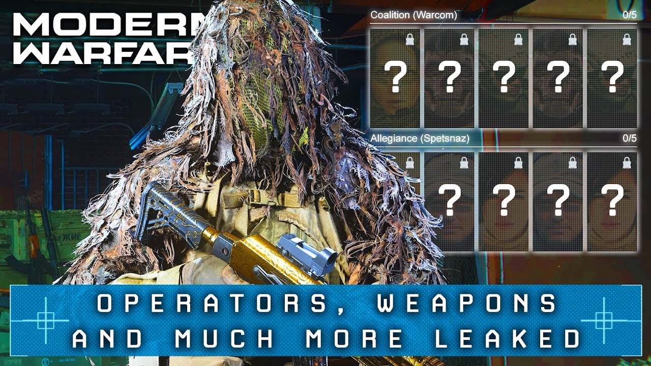 Modern Warfare: 13 Operators, 7+ Weapons, Spec Ops DLC & More LEAKED