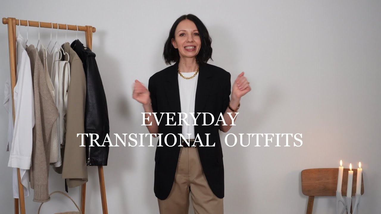 EVERYDAY TRANSITIONAL OUTFITS. Winter to Spring 2022. Smart casual capsule wardrobe.