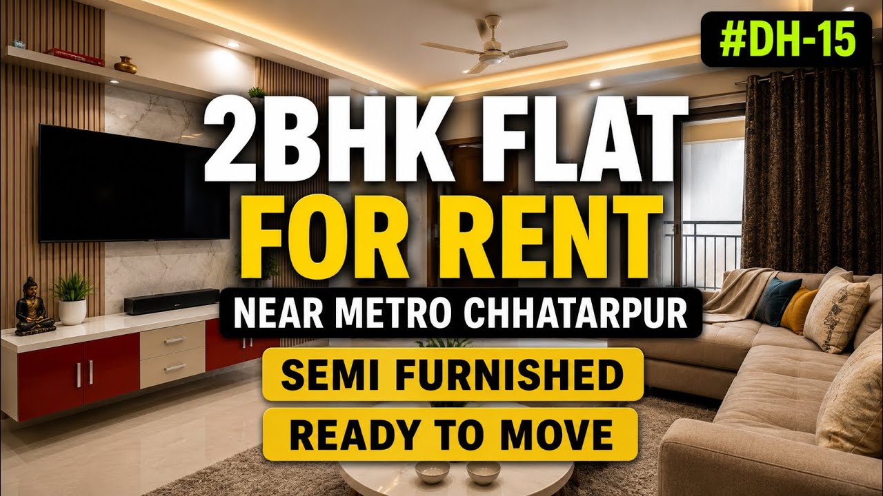 Spacious 2 BHK near Chhatarpur Metro | Car Parking & Lift | Low Rent। #2bhkflats #flattour #delhi  