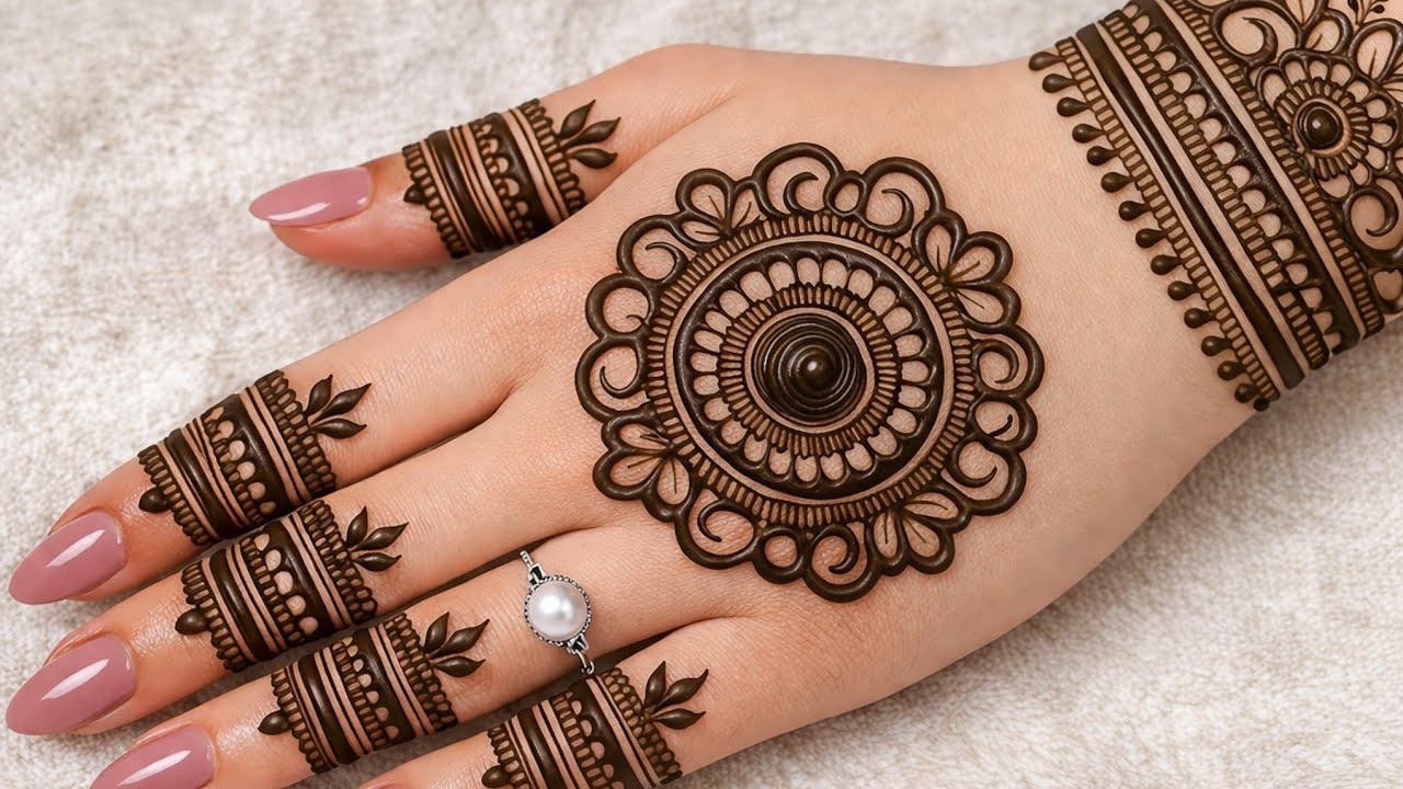 Easy & Beautiful Mandala Mehndi Design for Beginners | Simple Gol Tikki Mehndi Tutorial ✨