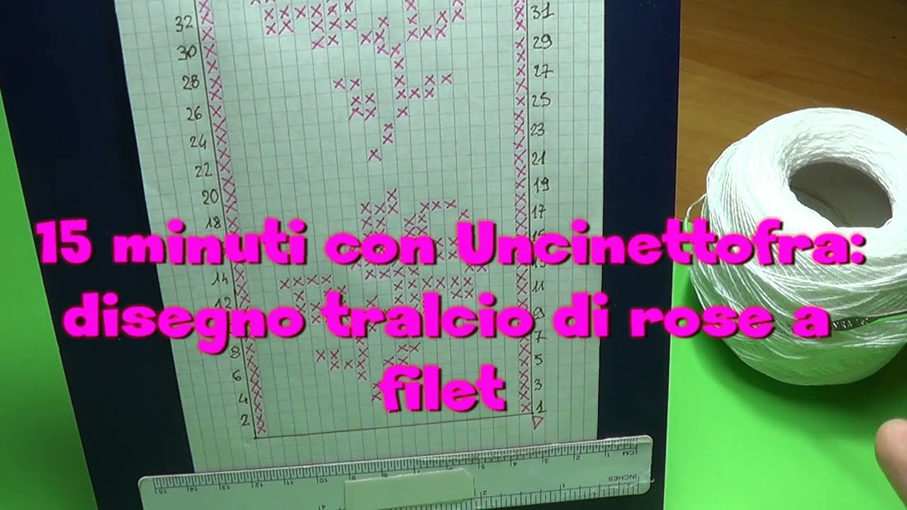 15 minuti con uncinettofra: tralcio di rose a uncinetto filet tutorial (giri 1-5)