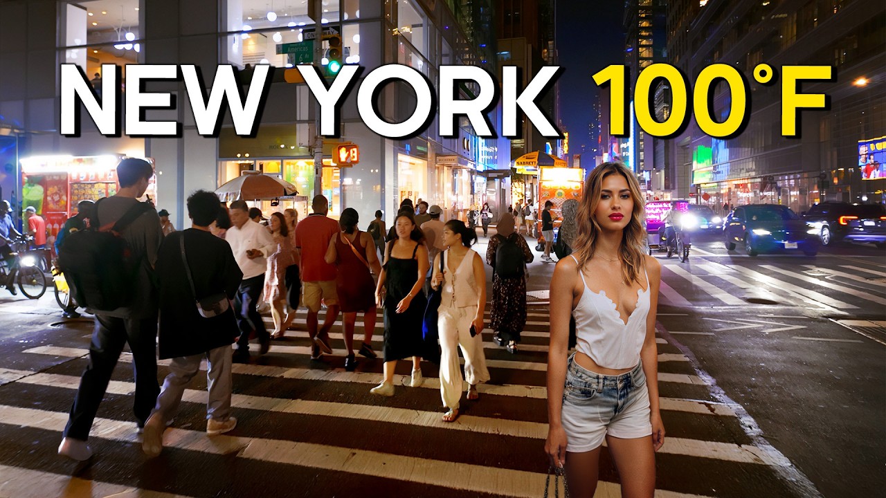 Walking in New York at Night / Manhattan NYC Walking Tour 4K