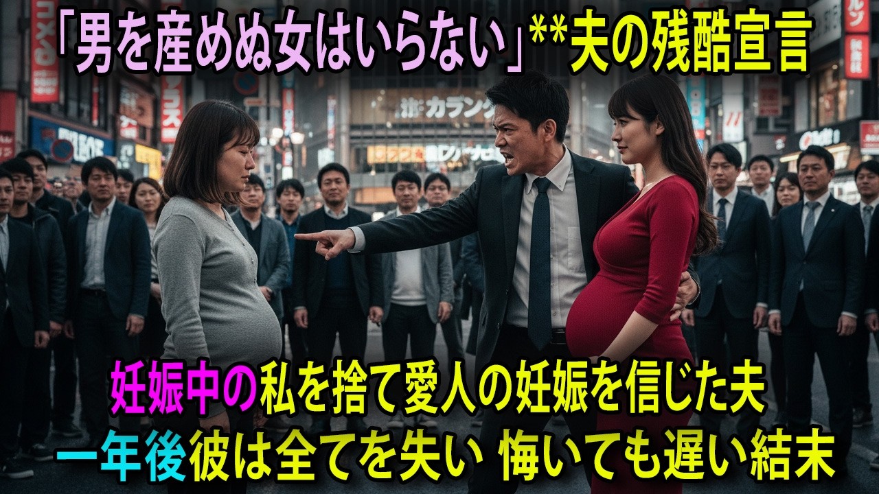 跡取りに執着し不倫女へ走った夫「男を産めない女に用はない」→1年後、自業自得の結末に。