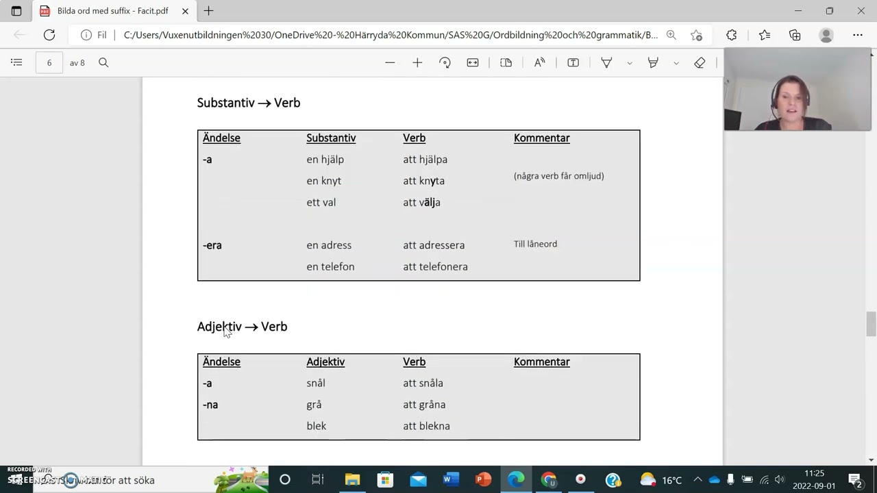 Bilda ord med suffix - del 2
