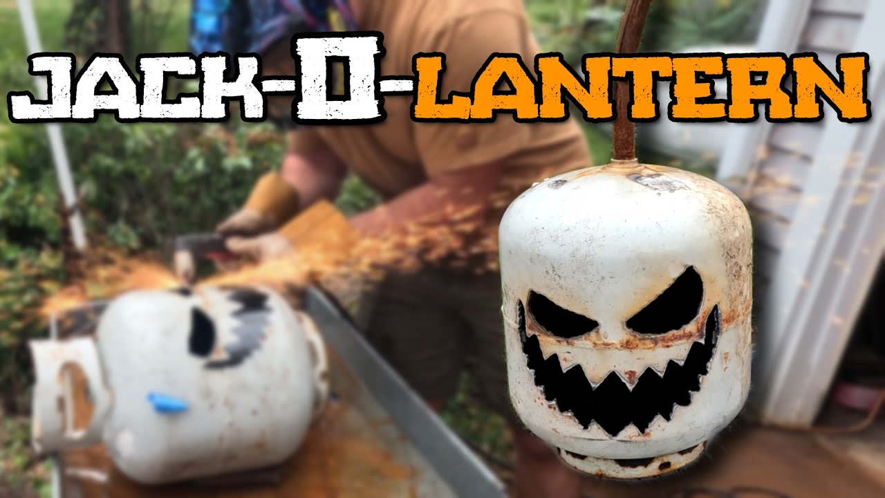 Jack-O-Lantern From An Old Propane Tank