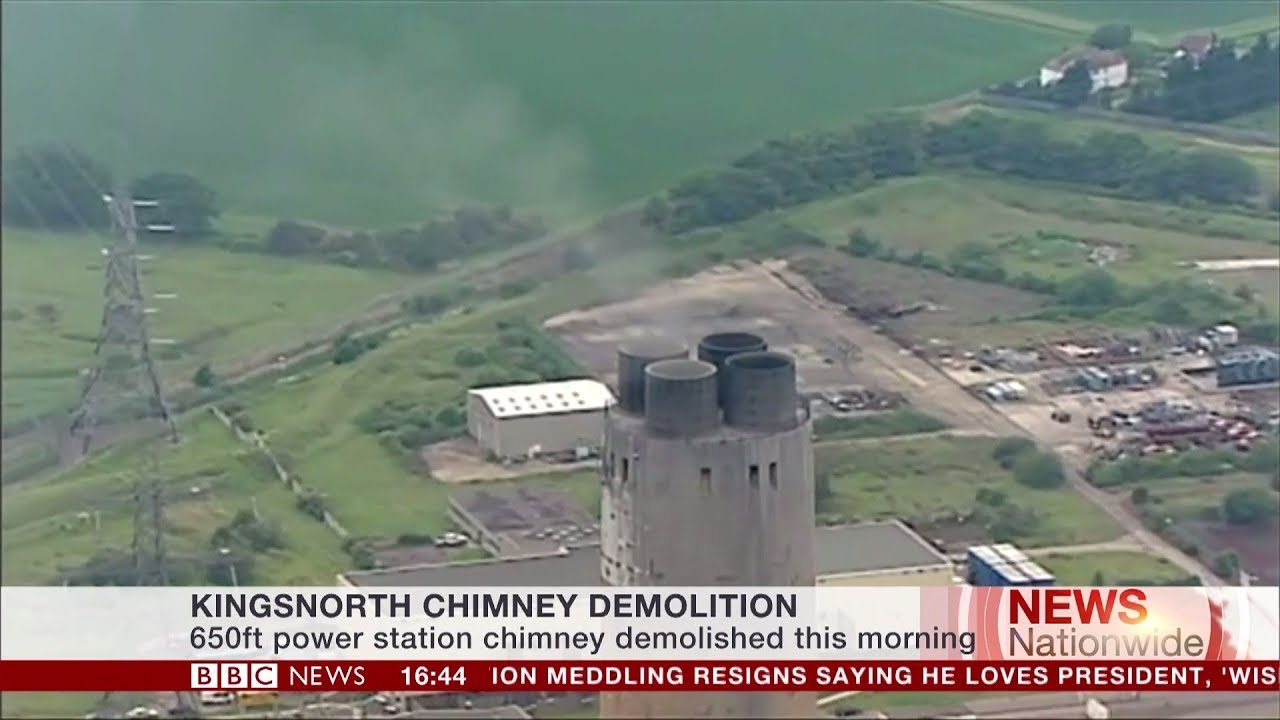 656ft Kingsnorth Power Station Chimney demolished - Charlie Rose