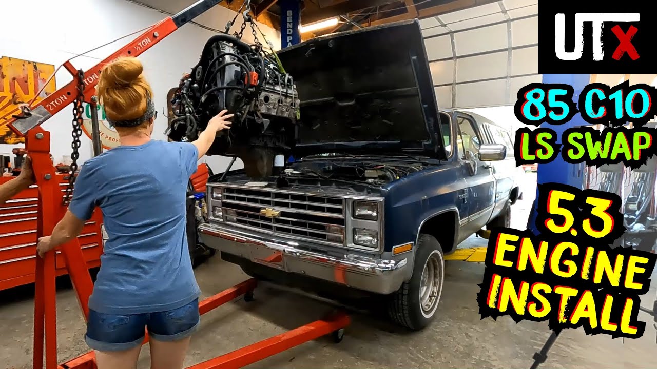HELLO 5.3! - 1985 CHEVY C10 - LS SWAP - ENGINE INSTALL - UTX