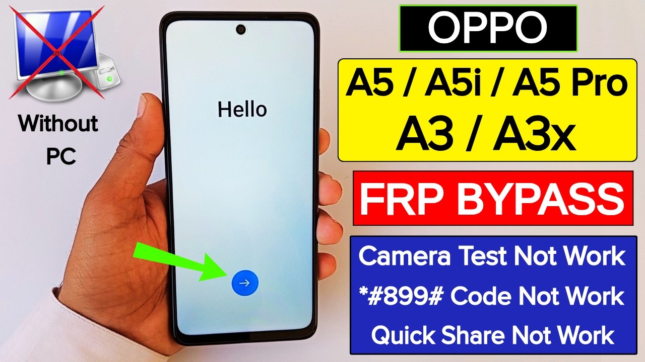 Oppo FRP BYPASS 2026 | *#899# Code Not Working | Oppo A5/A5i/A5 Pro/A3/A3x Frp Bypass | Without PC