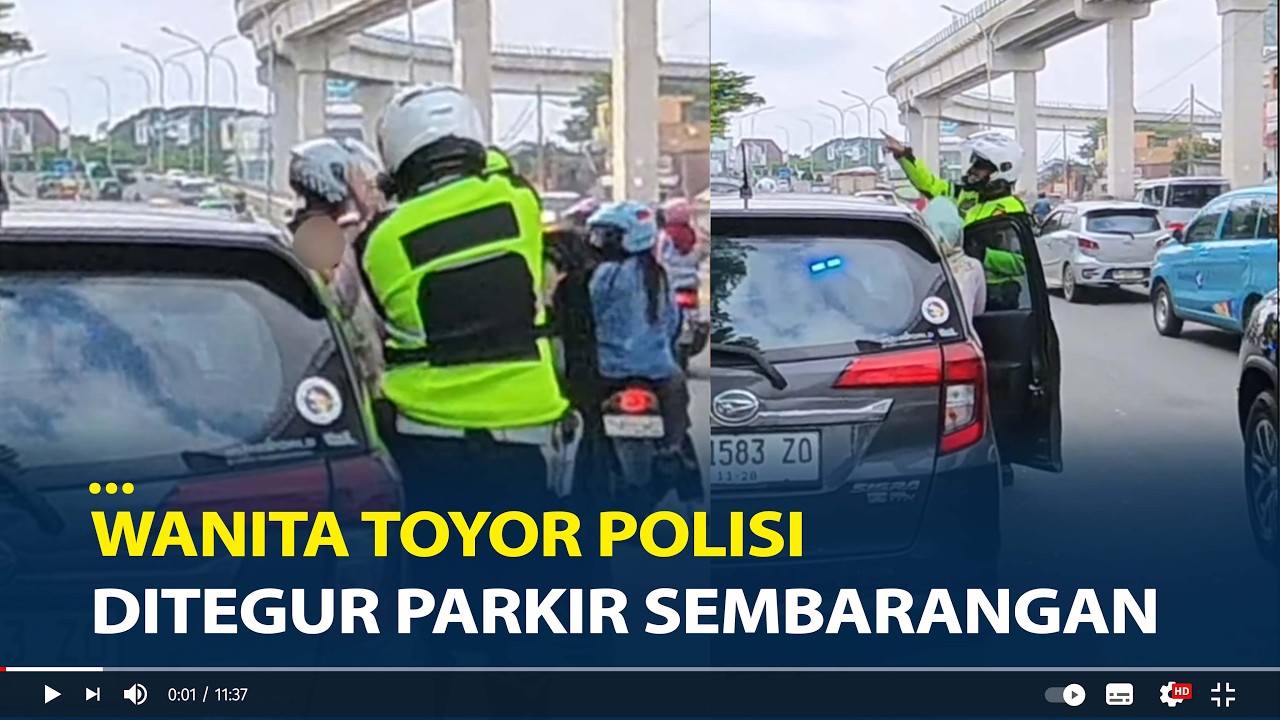 Viral Wanita Toyor Polisi Gegara Ditegur Parkir Sembarangan, Berujung Dilaporkan