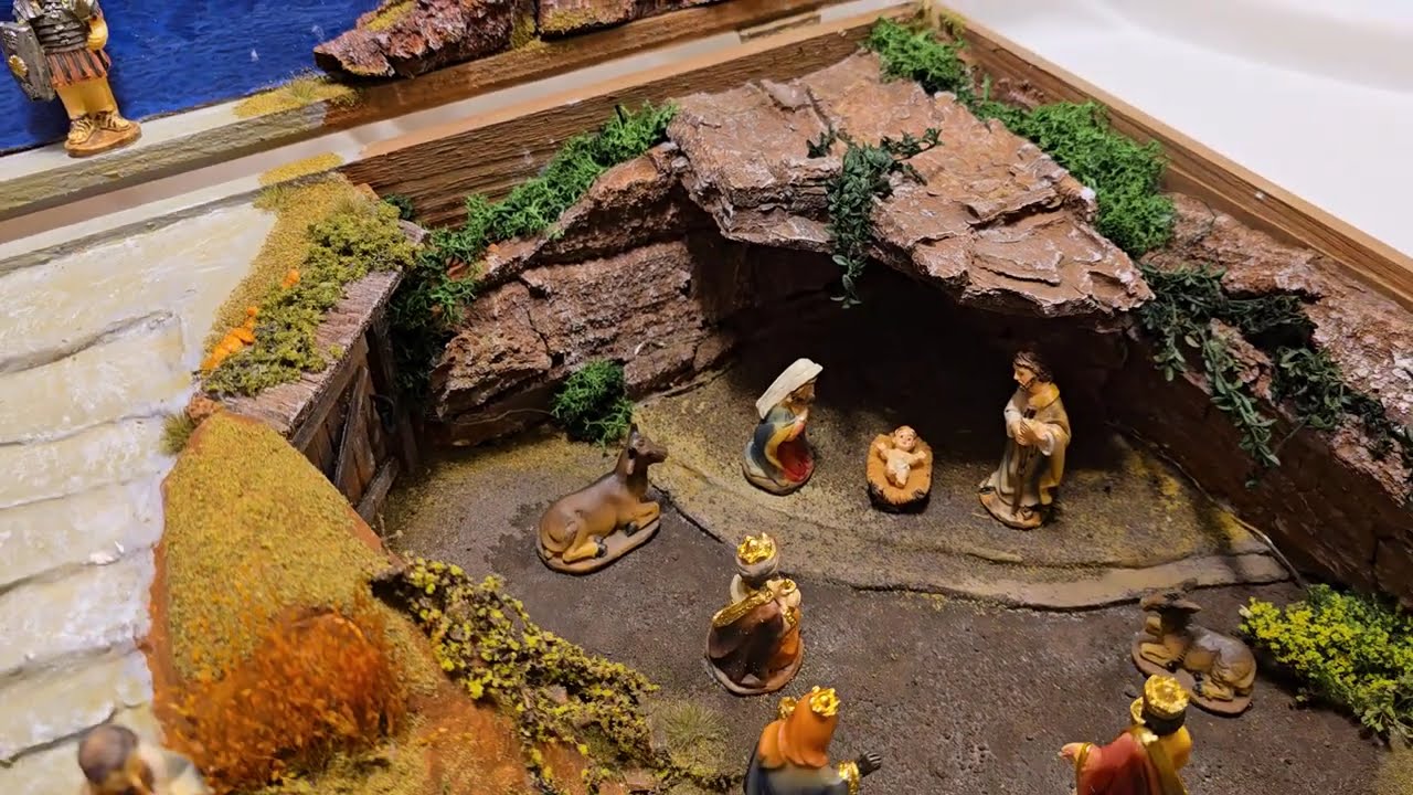 Christmas nativity scene in a box