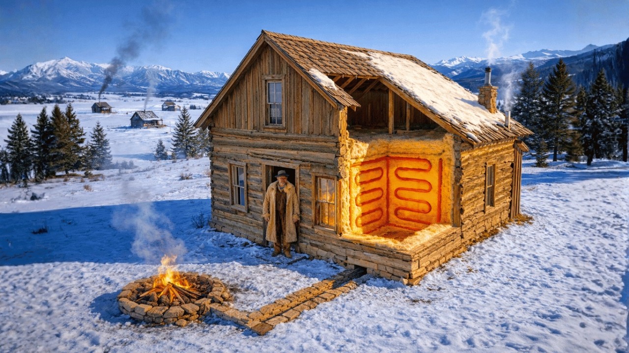 Neighbors Laughed at His No Chimney No Stove Cabin—Until They're Cold, He's Warm ,Cozy at 40 Below