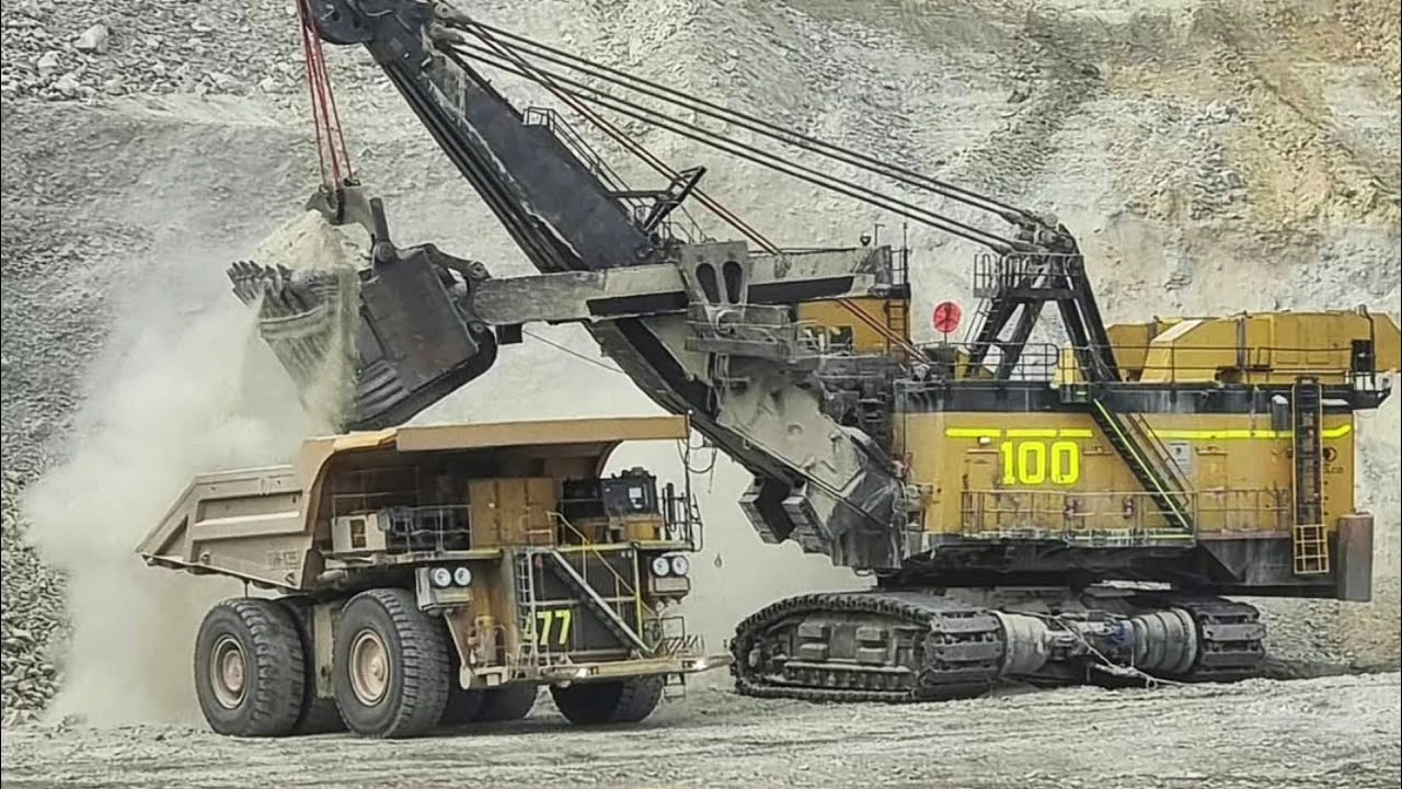 Heavy Mining Equipment Operating 24 Hours a Day - Haul Truck & Electric Rope Shovel