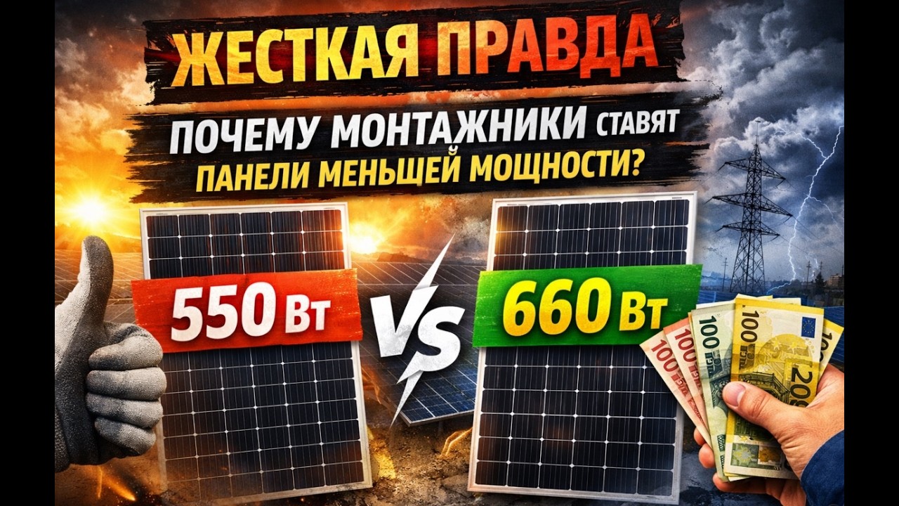 ⚡ ЖЕСТКАЯ ПРАВДА. Почему монтажники ставят панели меньшей мощности?