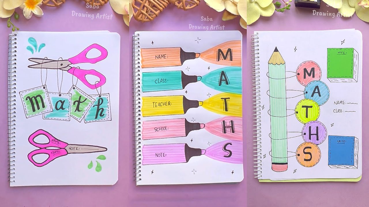 😱Really ?😱5 Math Frontpage-Drawing Idea-Unique Notebook Cover Designs