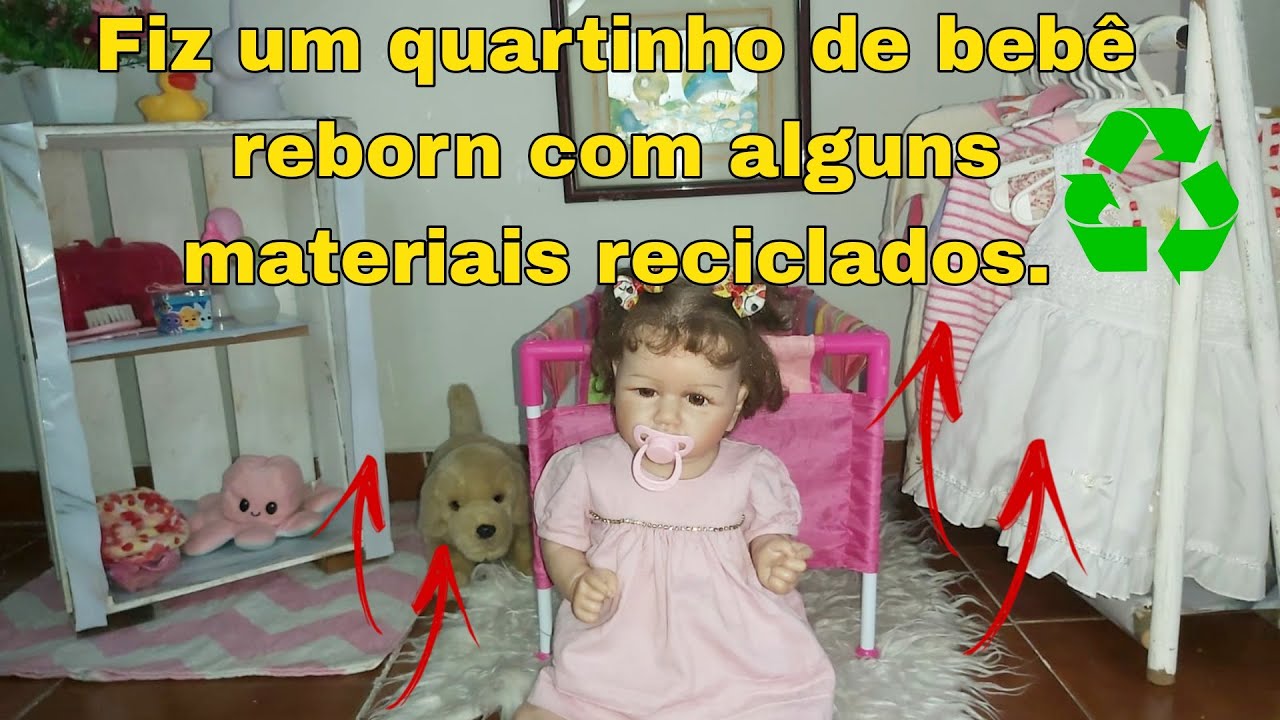 Quarto para bebê reborn feito com alguns  matérias recicláveis [passo a passo] rápido de fácil.