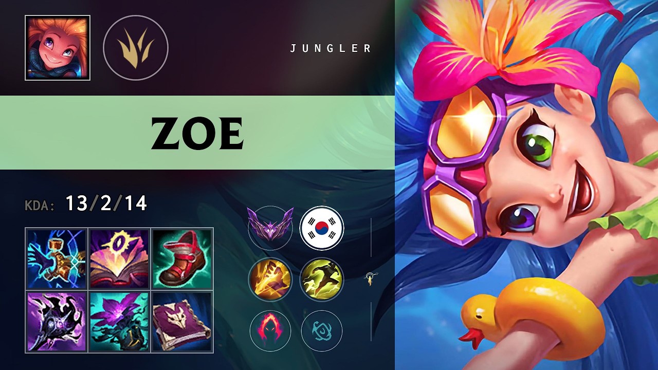 Zoe Jungle vs Lee Sin - KR Master Patch 26.14