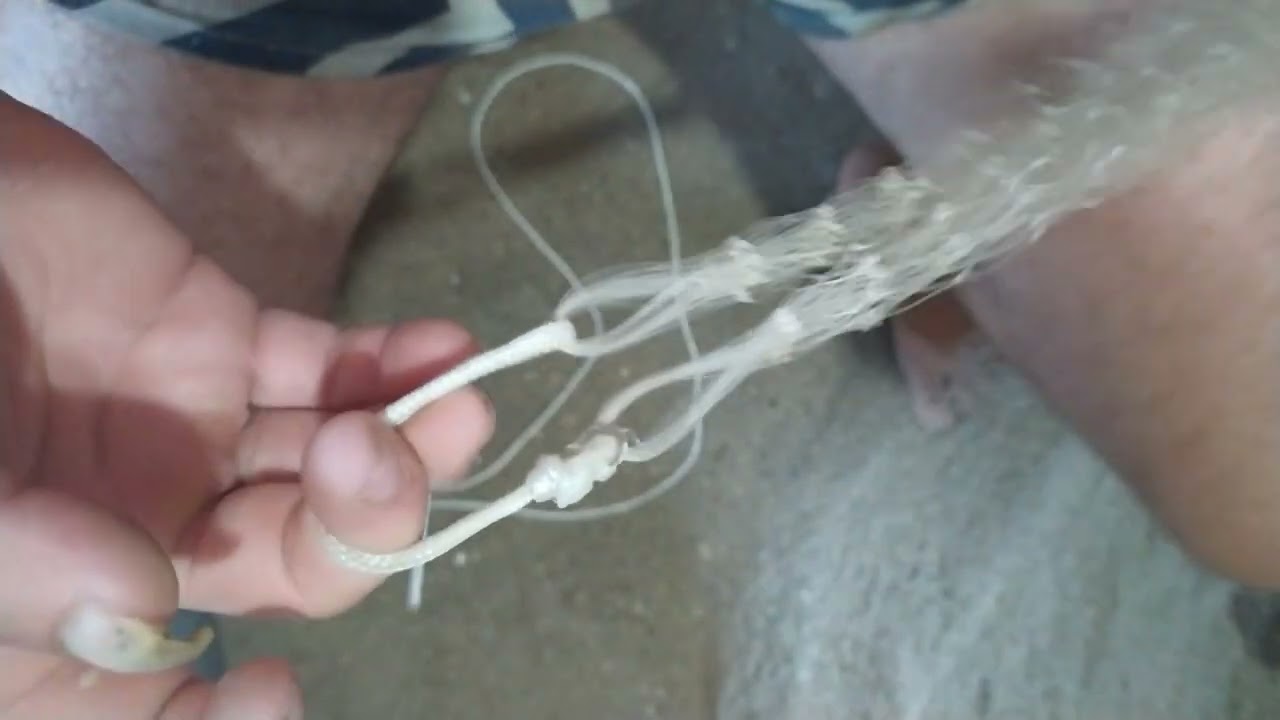 nova idéia de amarração no olho da tarrafa , para a spia ou corda, simples