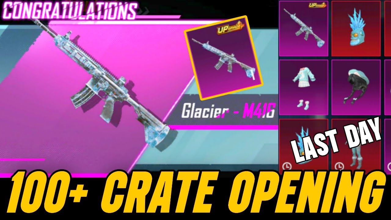 🔴100+ CRATE OPENING FOR M416 GLACIER | CLASSIC CRATE OPENING | M416 GLACIER TRICK BGMI