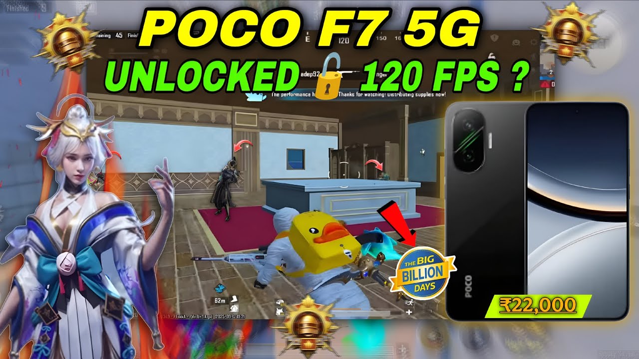 🎮 Poco F7 5G BGMI Test | Super Smooth 120FPS   ?Gameplay 🔥