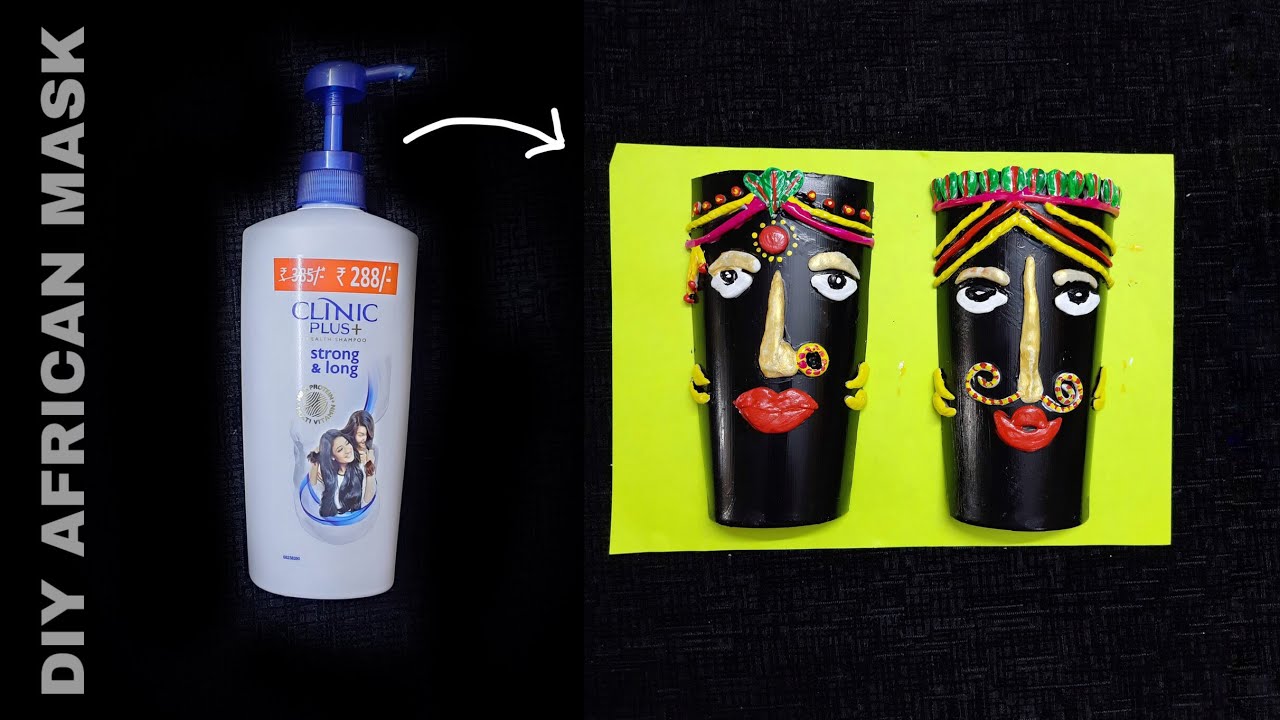 DIY TRIBAL / AFRICAN MASK MAKING | BEST OUT OF WASTE MASK | WALL DECOR FROM WASTE BOTTLE | DIY MASK