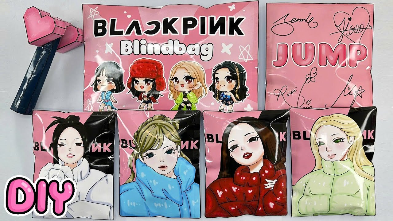 (🖤Paper DIY🩷)  Unboxing BLACKPINK Blind Bags 1000$ | ASMR #JUMP #NewAlbum #blindbag