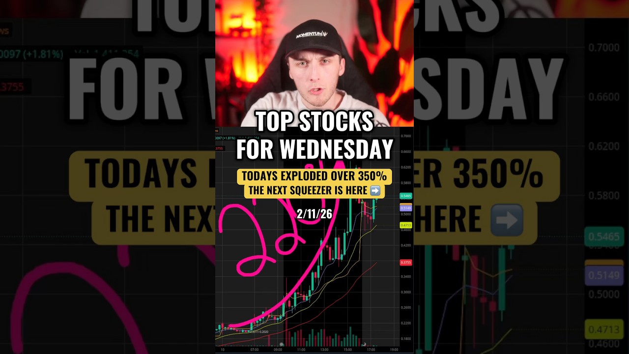 3 NAJLEPSZE AKCJE NA ŚRODĘ - 11.02.2026 #daytrading #stockstowatch #momentum