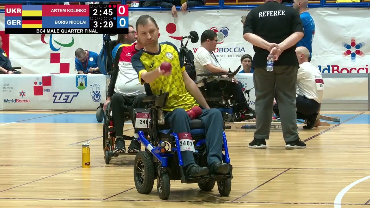 World Boccia Intercont. Challenger 29.03.2023 ¼ Final Artem Kolinko (UKR)-Boris Nicolai (GER) (BC4)